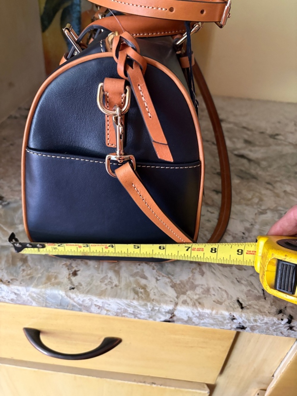 Dooney & Bourke Midnight Blue and Tan Handbag - Picture 12 of 12
